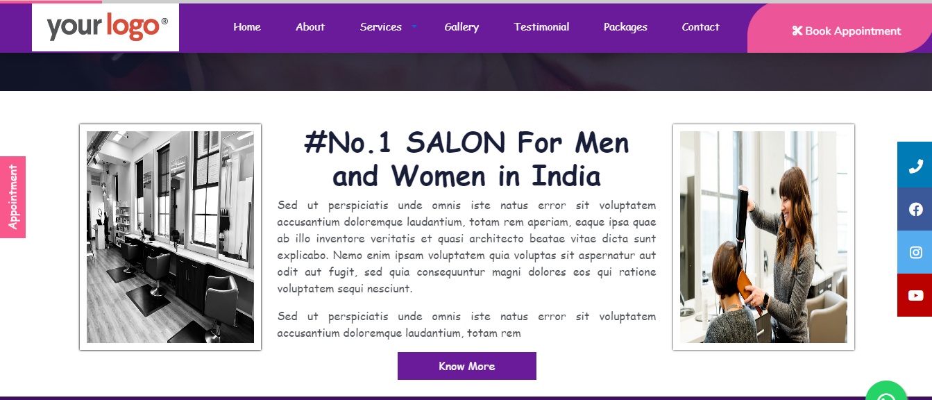 About - Salon Website Design Demo - FutureGenApps